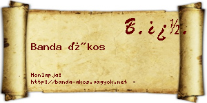 Banda Ákos névjegykártya